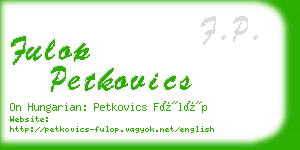 fulop petkovics business card